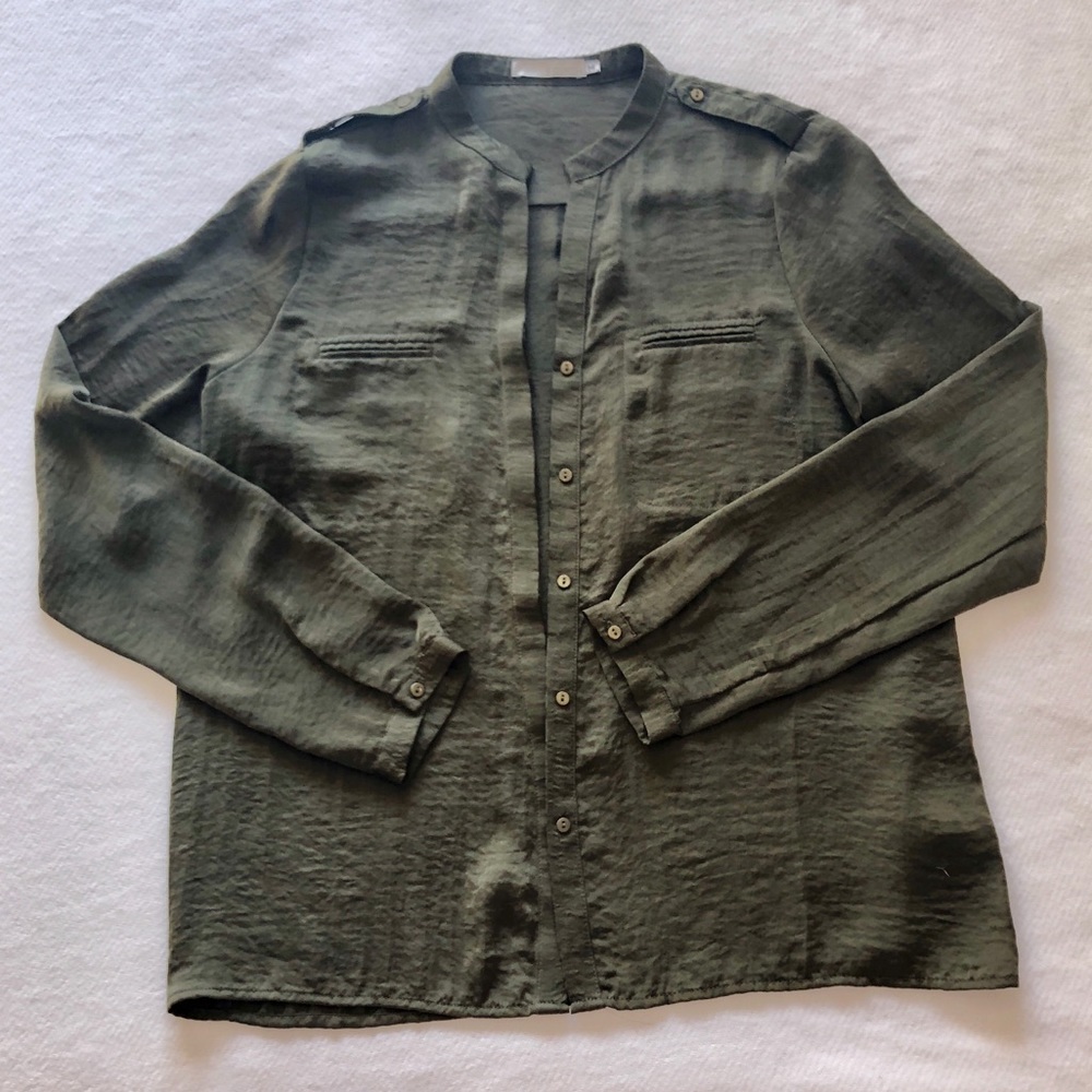 Forest green button up